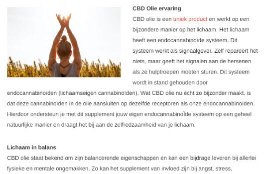 Aalsmeervandaag over voordelen RAW CBD olie Medihemp