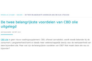 Menselijklichaam.nl over voordelen CBD olie Medihemp