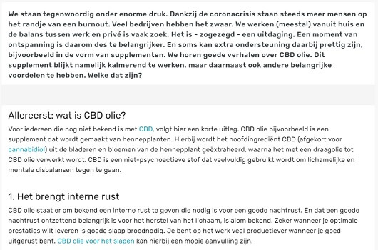 De Zaak voordelen cbd olie medihemp 